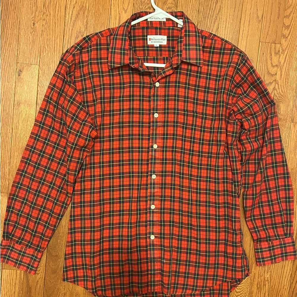 Bud Berma Red and Black Checkered plaid Men's Shirt